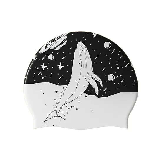 Gorro de natación de silicona Gloffie negro de 60 g, color liso, para adultos