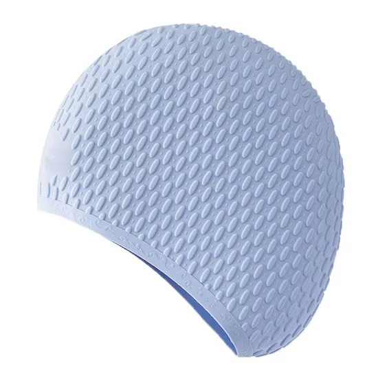 Gorro de natación de silicona con forma de gota de agua para cabello largo y ajuste cómodo