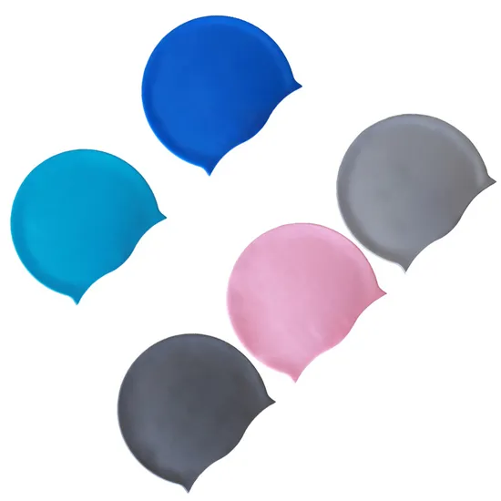 Gorro de natación de silicona flexible, unisex, impermeable y elástico.