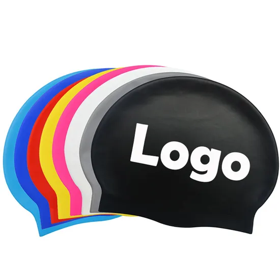 Gorros de natación de silicona impermeables para niños y adultos con logotipo personalizado, duraderos y no tóxicos.